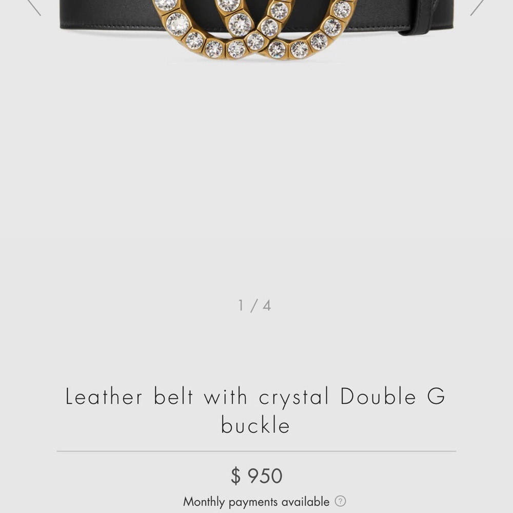 GUCCI Rhinestone Accents Leather Waist Belt - Picture 6 of 13